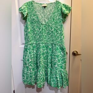 Universal Thread Green Floral Smocked Tiered Dress